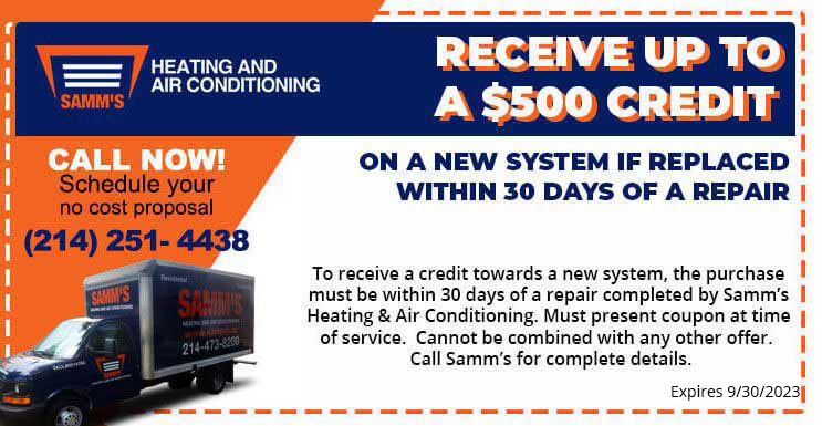 Samms Heating Air 500 Credit September Coupon